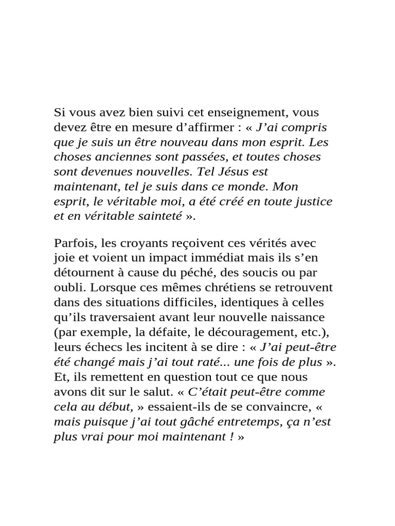 Comprendre la nouvelle naissance chrétienne | PDF | Rédemption ...