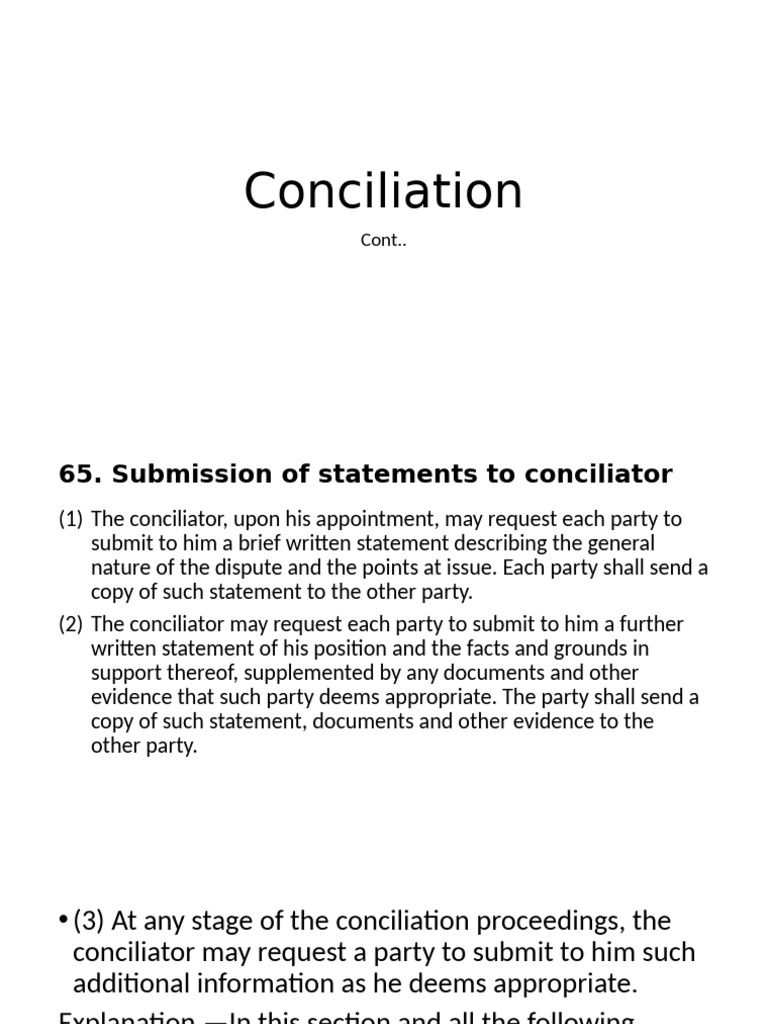 Conciliation Process and Guidelines | PDF | Settlement (Litigation ...