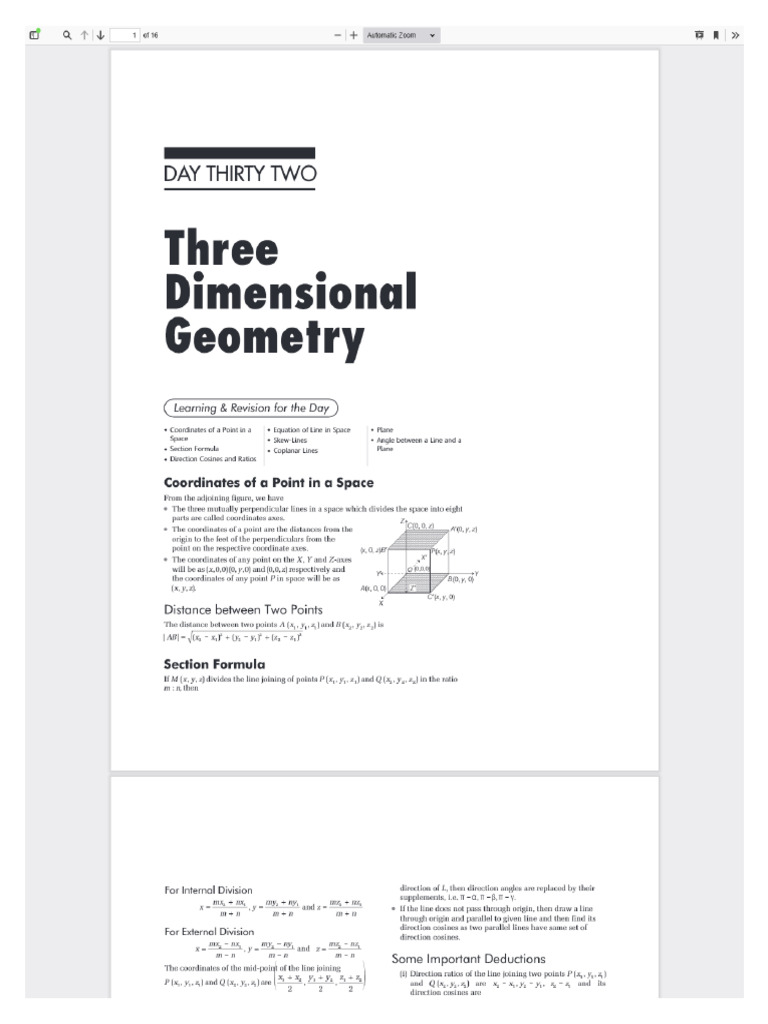 32 Maths 3DGeometry | PDF