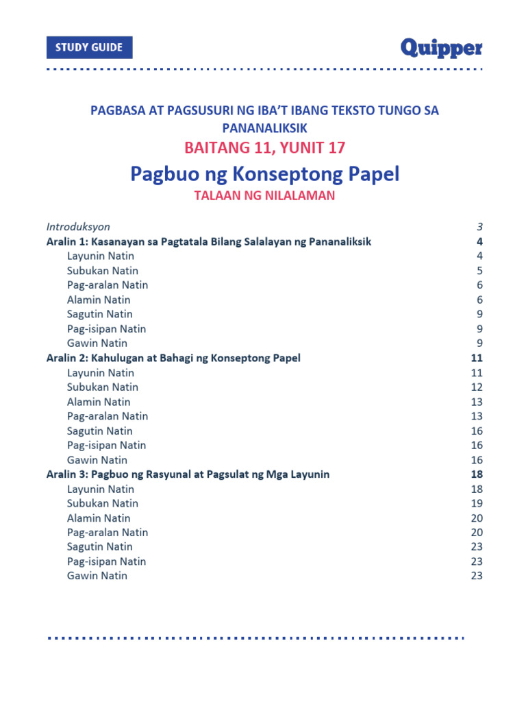 Pagbuo NG Konseptong Papel | PDF