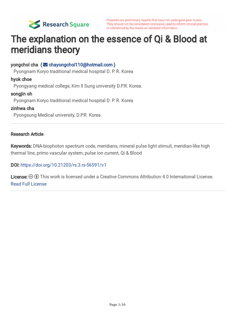The Explanation On The Essence of Qi Blood at Meri | PDF | Acupuncture ...