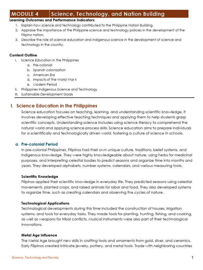 MODULE+4+Science%2C+Technology%2C+and+Nation+Building | PDF | Science ...