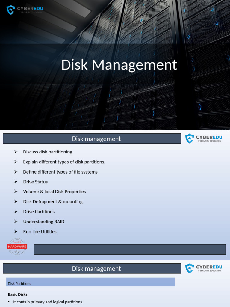 Comprehensive Guide to Disk Management | PDF | File System | Computer File