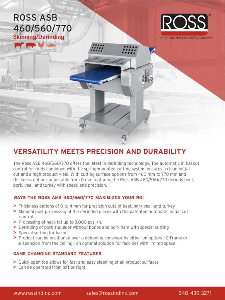 Ross ASB 460/560/770 Derinding Machine | PDF