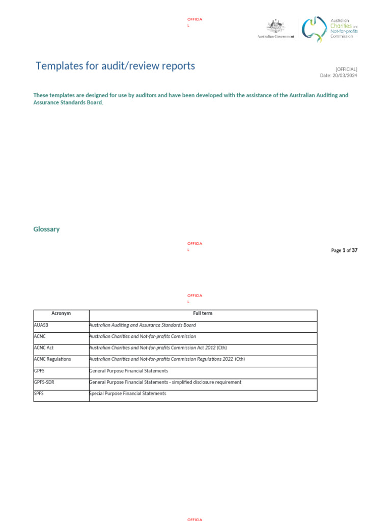 Audit and Review Report Templates | PDF | Audit | Auditor's Report