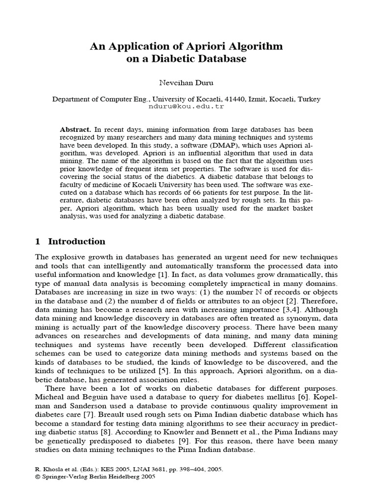 An Application of Apriori Algorithm | PDF | Data Mining | Databases