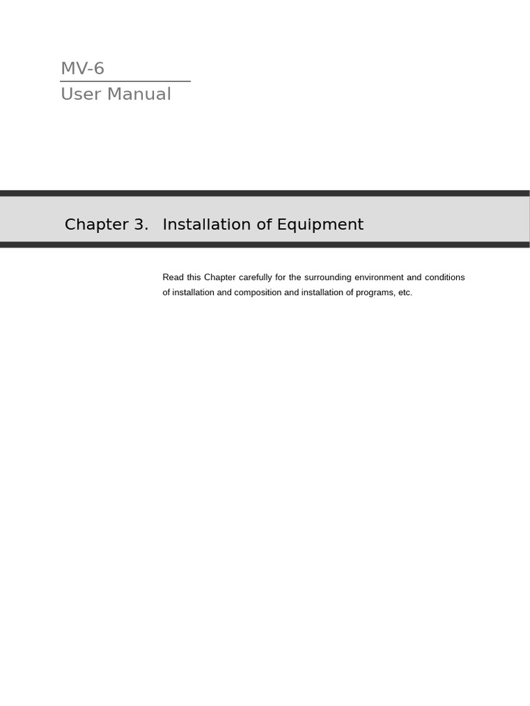 MV-6 Equipment Installation Guide | PDF | Ac Power Plugs And Sockets ...