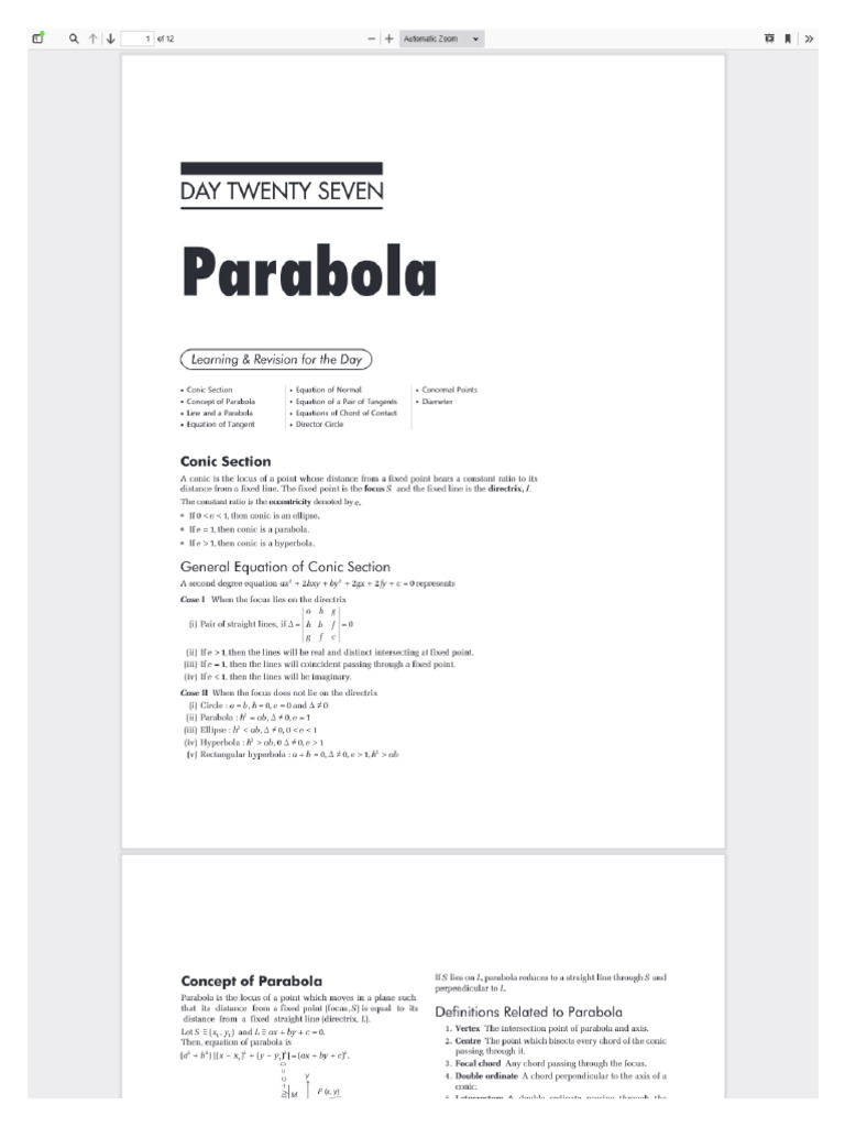27 Maths Parabola | PDF