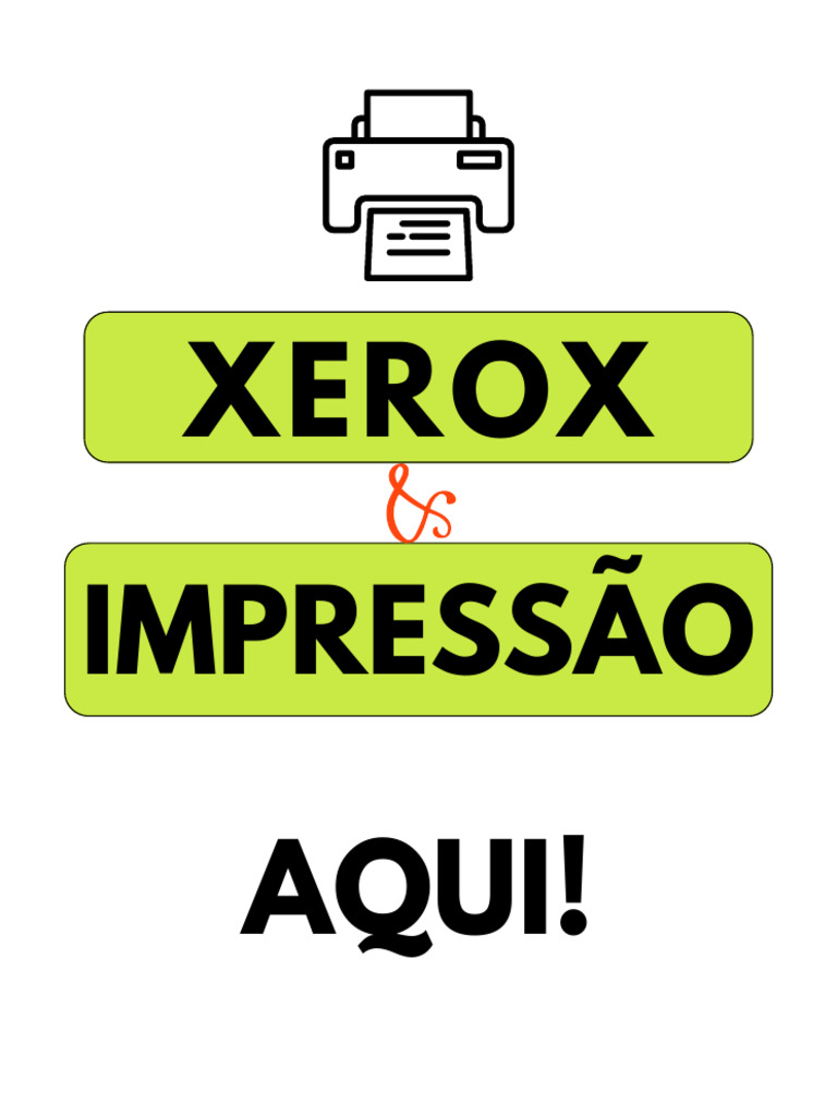 Placa de Xerox e Impressão Informativa Branco e Verde | PDF
