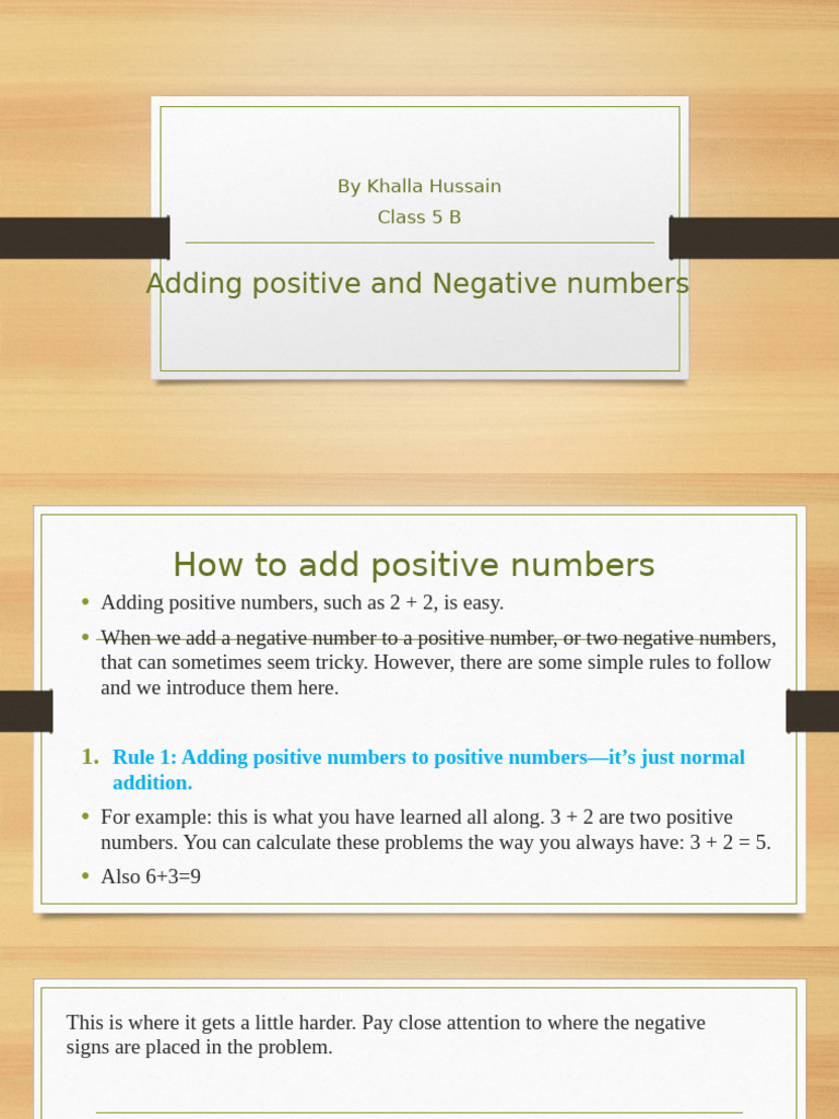 Adding Positive and Negative Numbers | PDF | Numbers | Mathematical ...