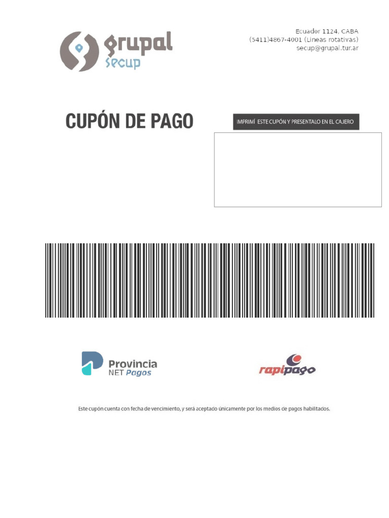 Información sobre cuotas y vencimientos SECUP | PDF