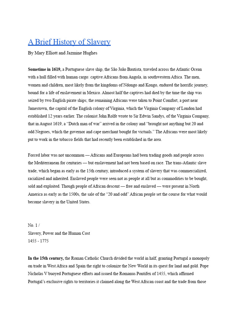 History of Racialized Slavery | PDF | Slavery In The United States ...