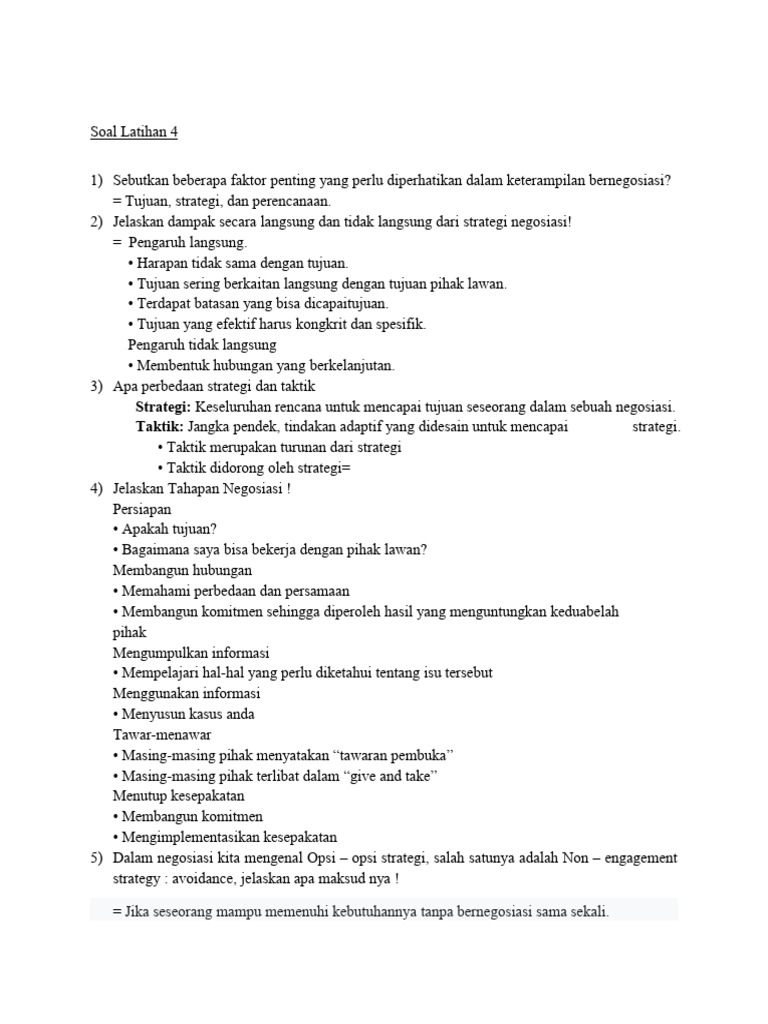 Faktor Kunci dan Strategi Negosiasi | PDF