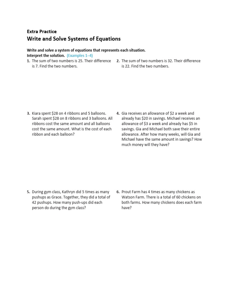 Lesson+6-5+Extra+Practice+Workheet | PDF