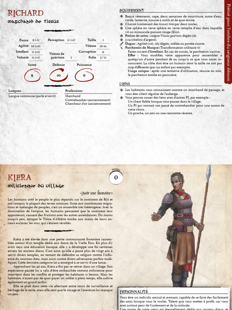 Personnages et Équipements de Rûl | PDF | Fées | Chevalerie