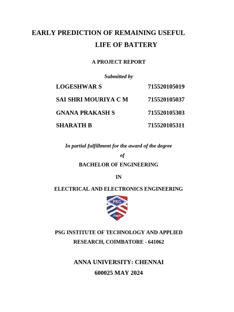 Predicting Battery Remaining Useful Life | PDF | Machine Learning ...