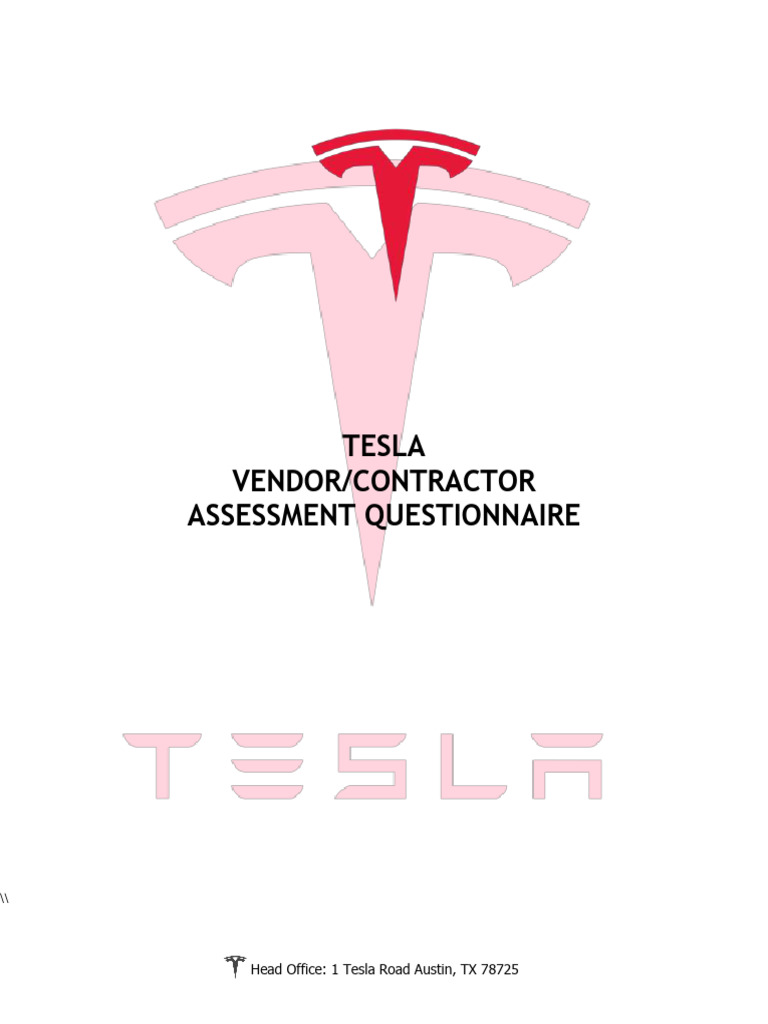 Tesla Vendor Registration Guidelines | PDF | Business