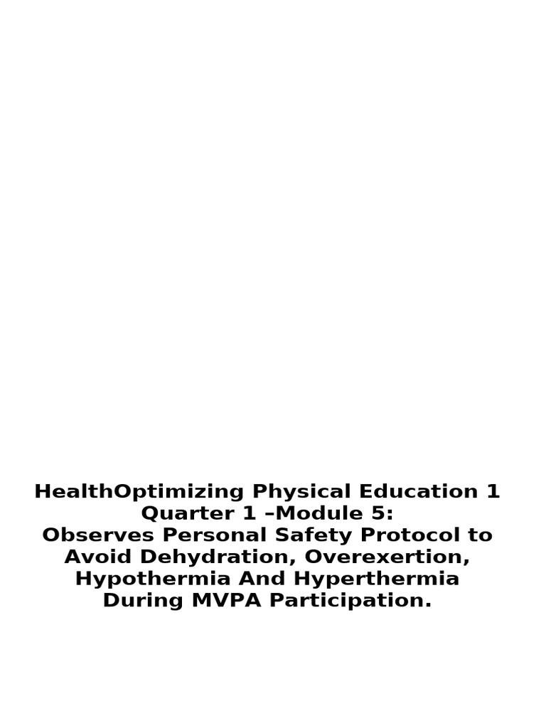 HOPE Q.1 MODULE 5 | PDF | Dehydration | Strength Training