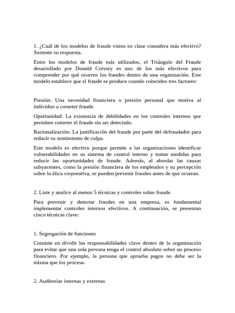 Efectividad del Triángulo del Fraude y Controles | PDF | Auditoría ...