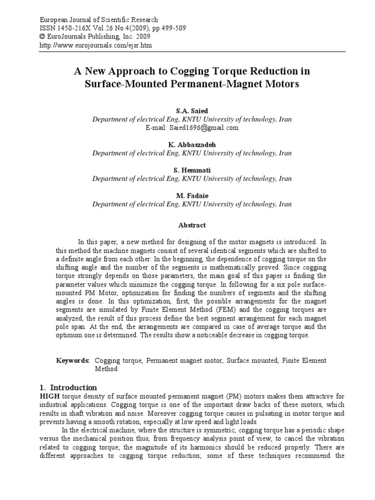 A New Approach To Cogging Torque Reduction in Surface-Mounted Permanent ...