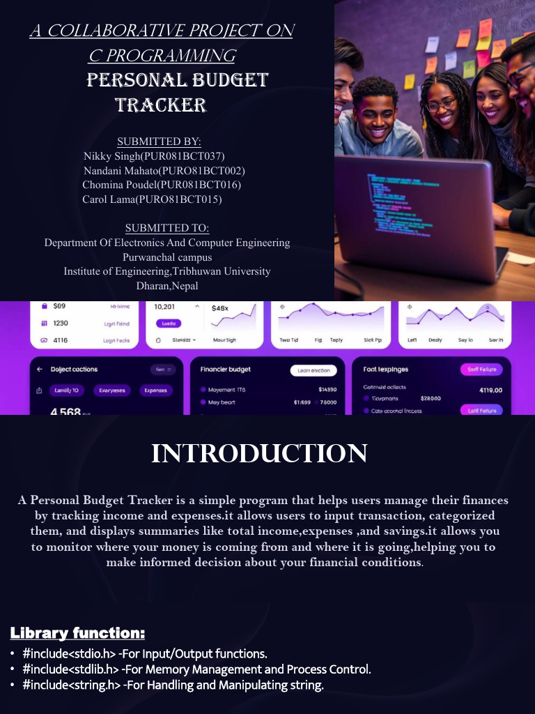 Personal Budget Tracker Program | PDF | Computer Program | Programming