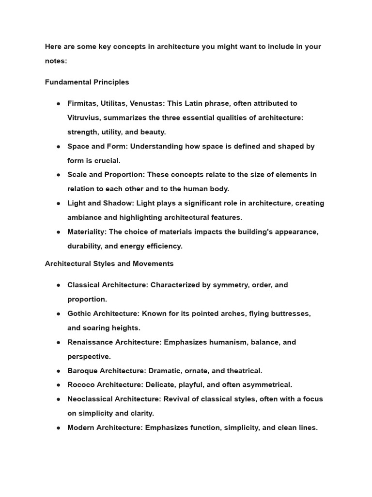 Architecture Class Notes | PDF | Style | Design