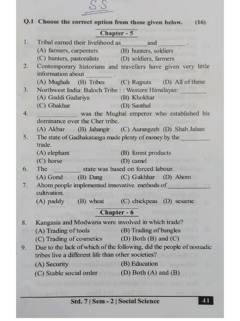 SS Assignment STD 7 | PDF
