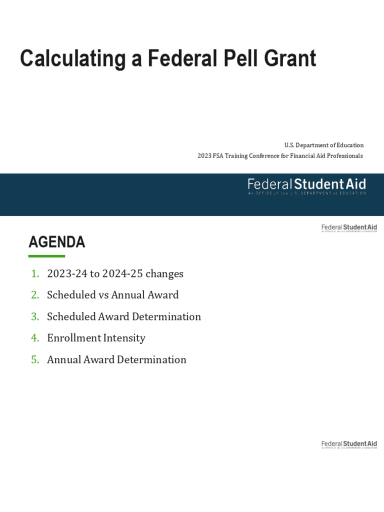 Federal Pell Grant Calculation Guide | PDF | Higher Education