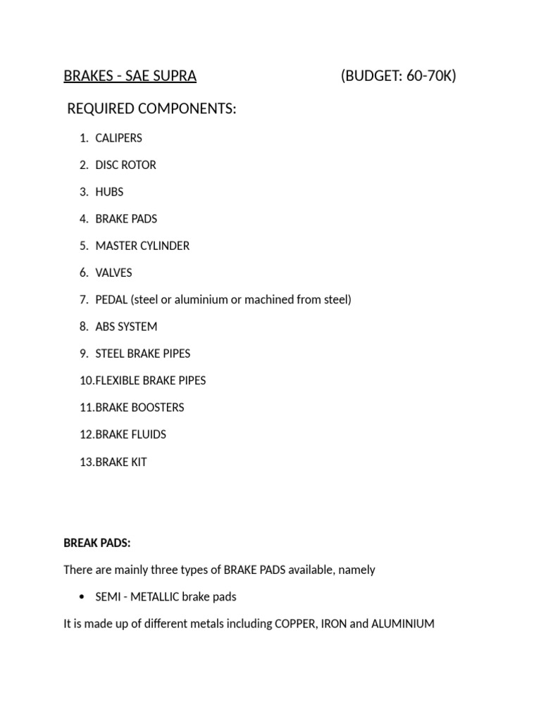 Brake System | PDF