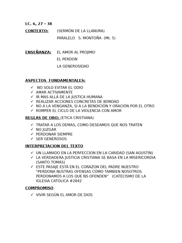 Amor, Perdón y Generosidad en el Sermón | PDF