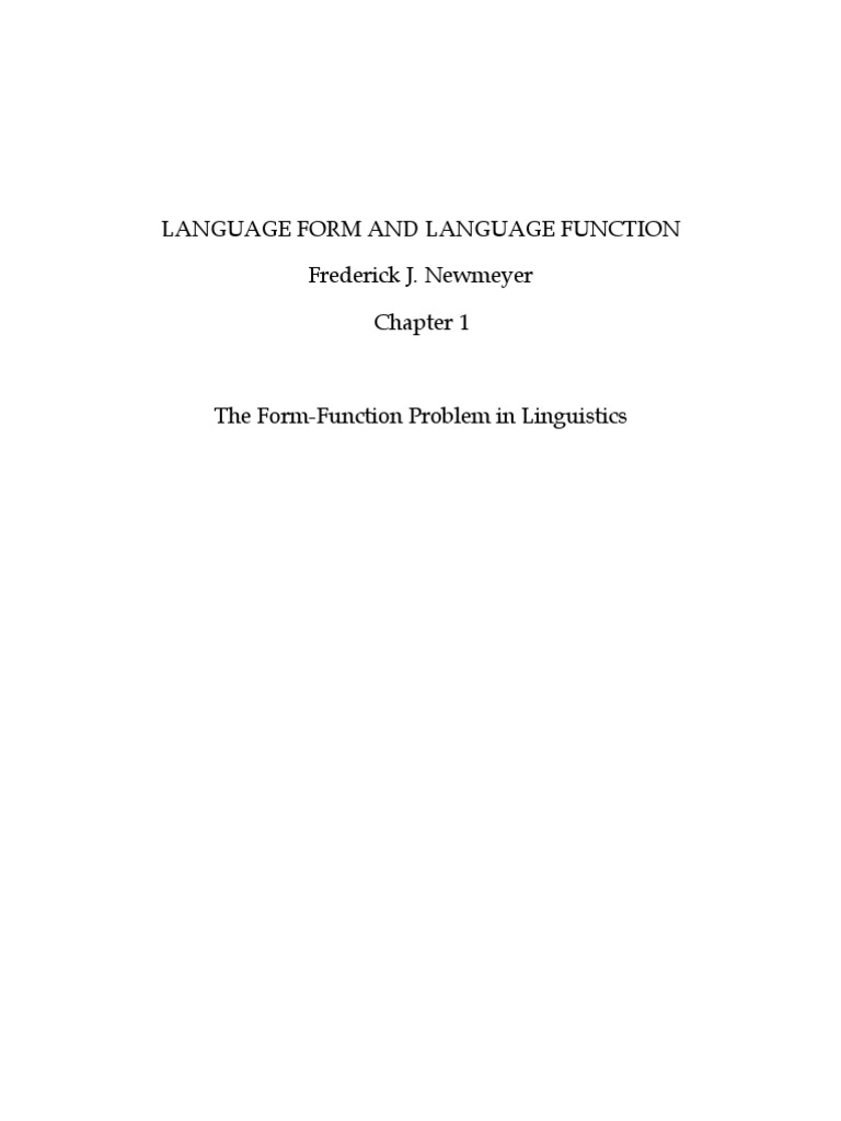 Language Form and Language Function | PDF | Linguistics | Syntax