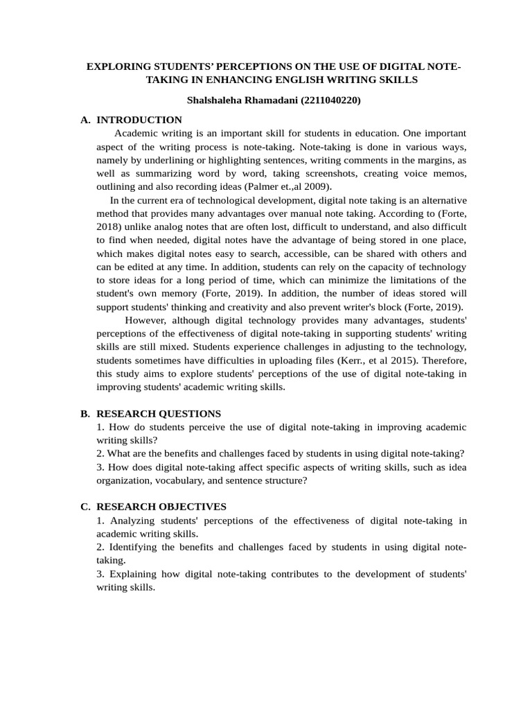 Digital Note-Taking and Writing Skills | PDF | Cognition | Communication