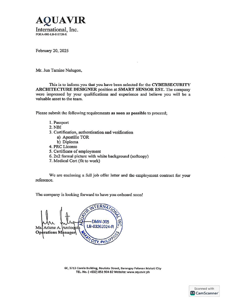 Employment Letter | PDF