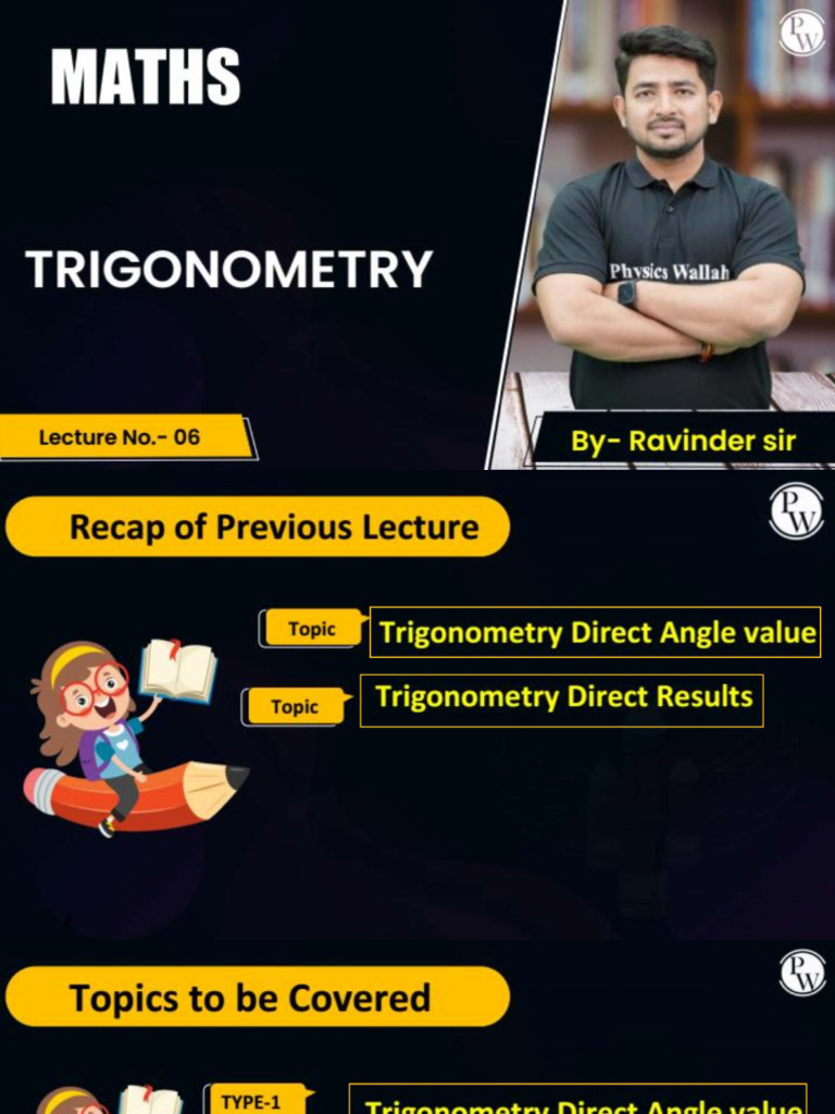 Trigonometry 06 - Class Notes | PDF