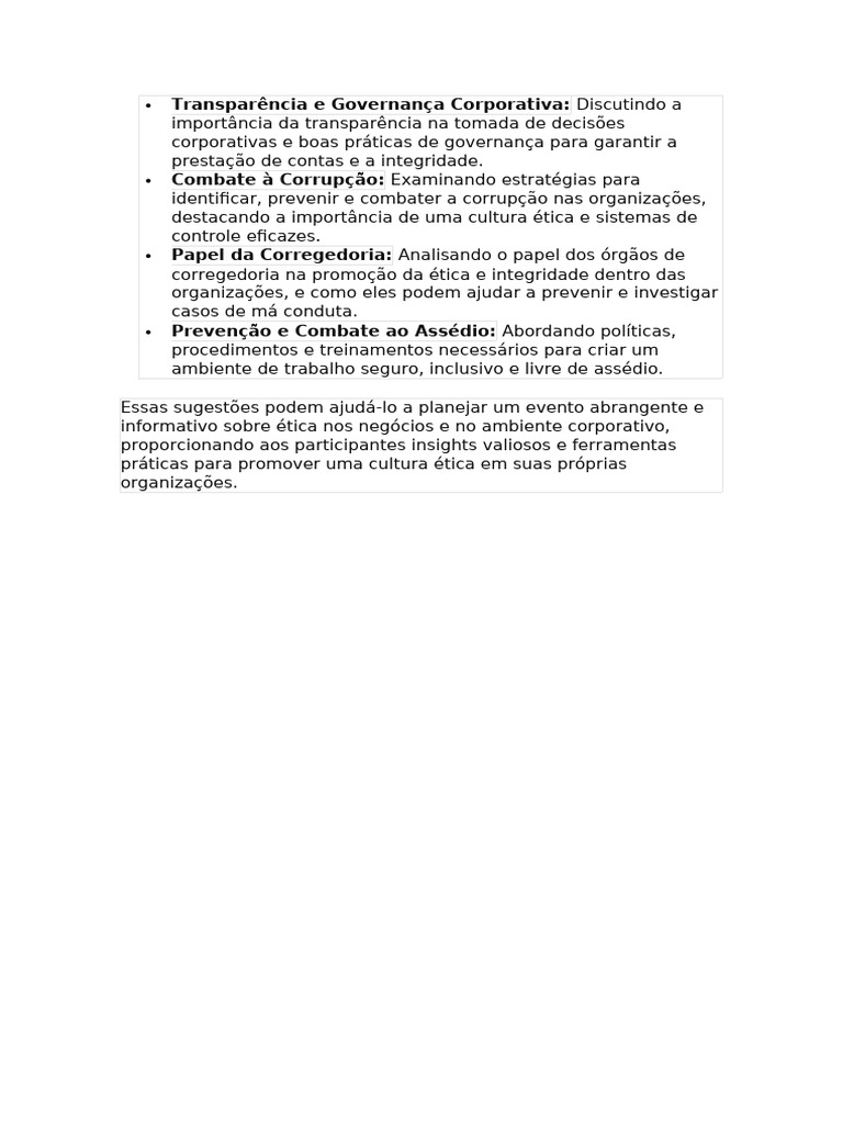 Ética e Governança nas Organizações | PDF