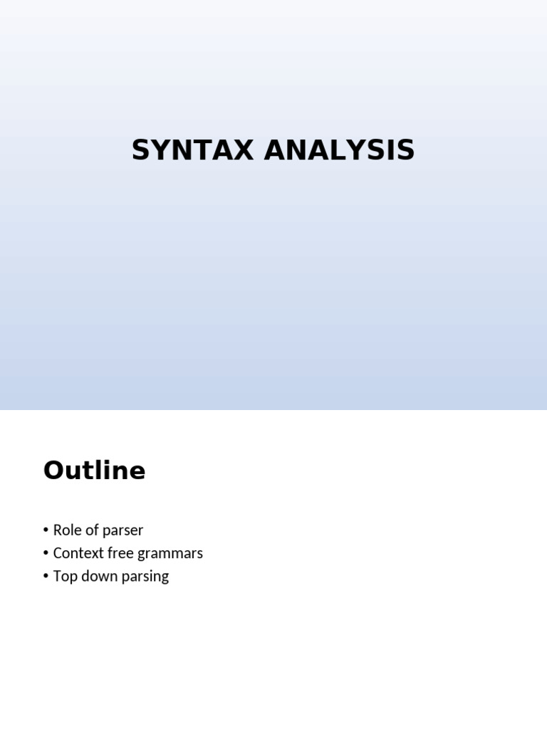 Compiler Design Syntax Analysis Top Down | PDF | Parsing | Linguistics