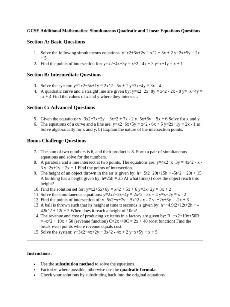 GCSE Additional Mathematics | PDF