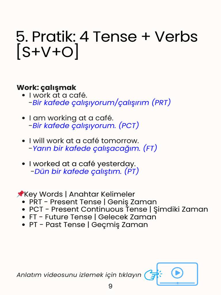 5 +Pratik+4+Tense+++Verbs+ (S+V+O) +Ders+Notu+PDF | PDF