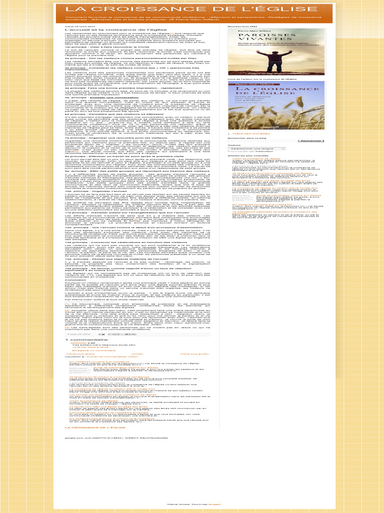 Accueil : Clé de la croissance ecclésiale | PDF | Église chrétienne | Dieu