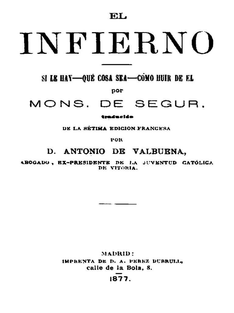 El Infierno según Mons. de Segur | PDF | Infierno | Verdad