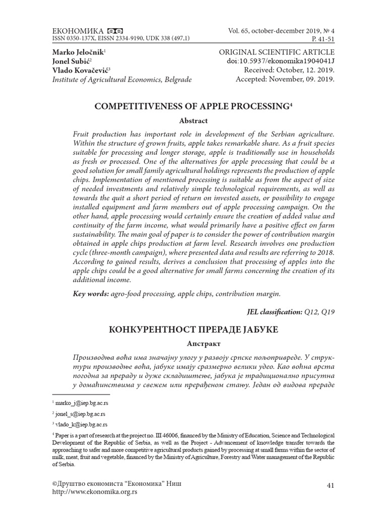 Competitiveness of Apple Processing | PDF | Labour Economics | Apple