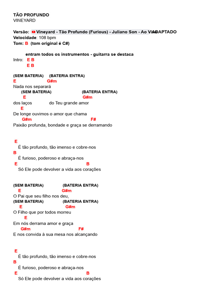 Letra da Música 
