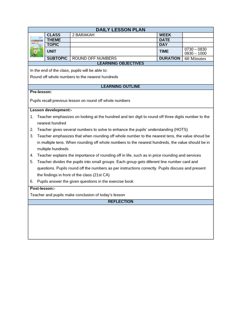 Round Off Numbers Lesson Plan | PDF