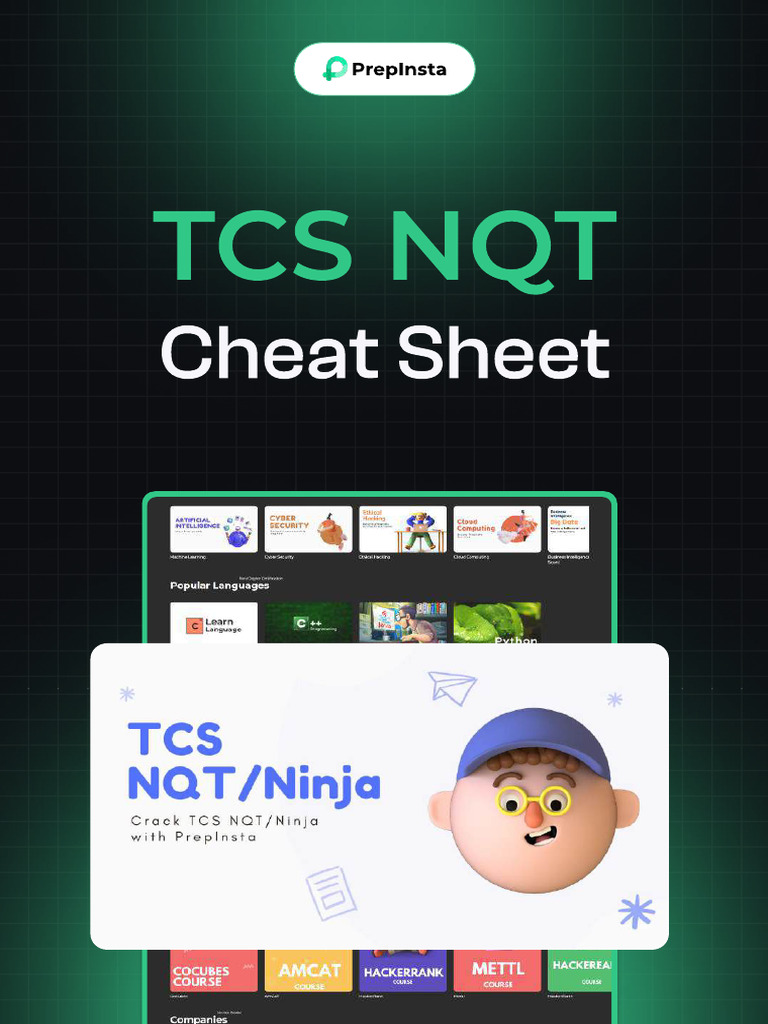 TCS NQT 2026 Cheat Sheet Overview | PDF | Numbers