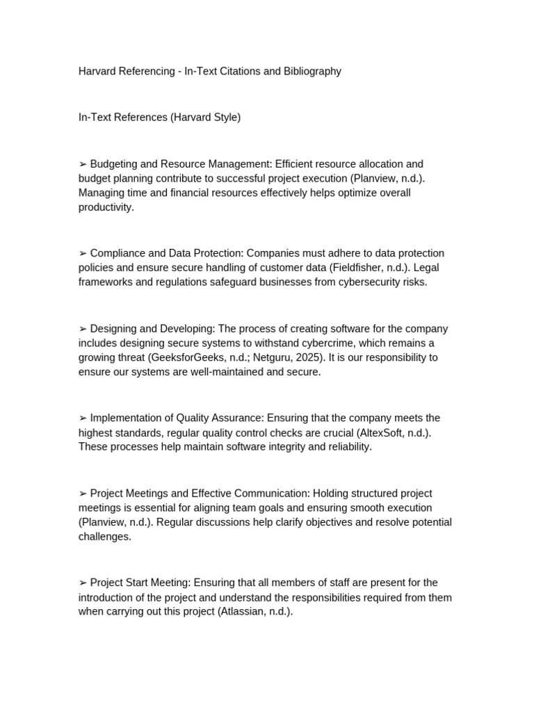 Harvard Referencing Guide for Projects | PDF | Software | Software ...