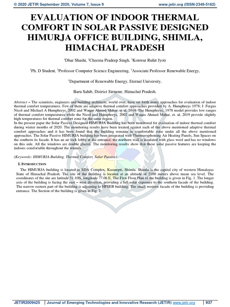 Indoor Thermal Comfort in HIMURJA Building | PDF | Building Technology ...