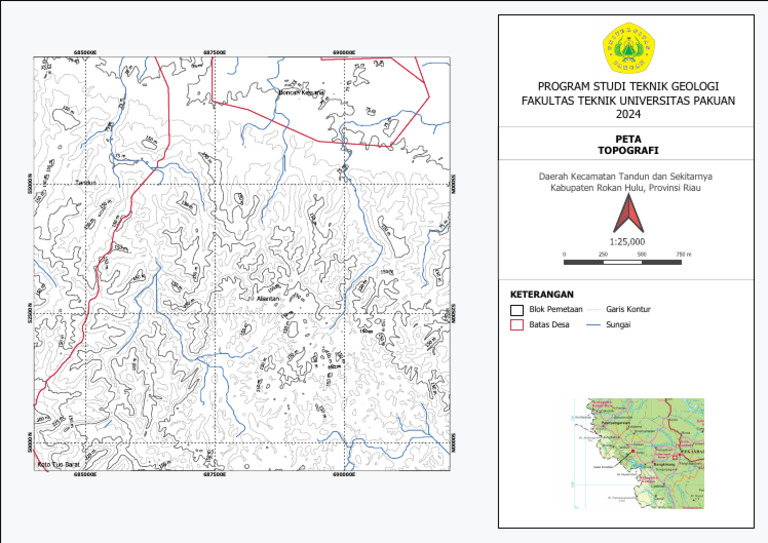 Peta Topografi Kecamatan Tandun Riau | PDF