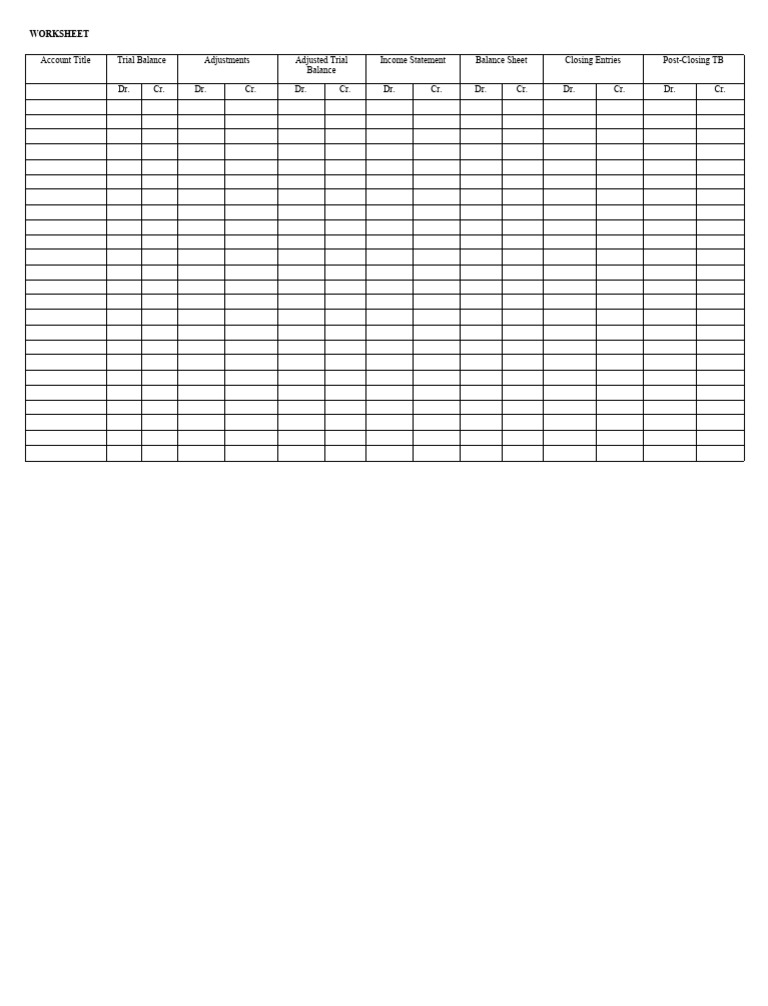 Accounting Worksheet Overview | PDF