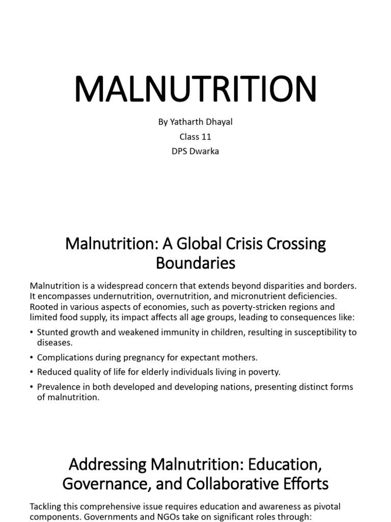 Understanding Global Malnutrition Issues | PDF | Malnutrition | Human ...