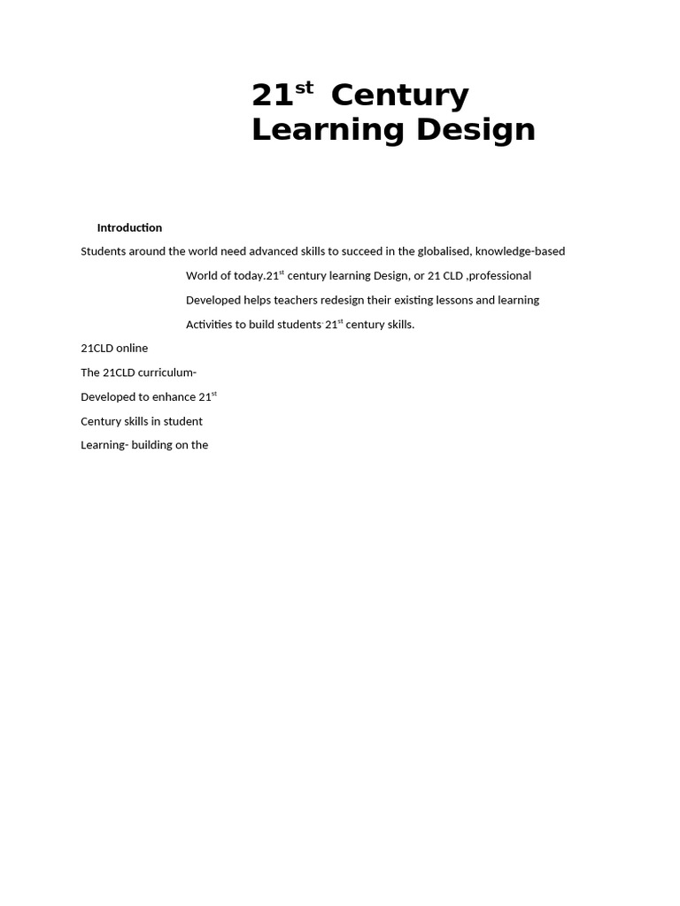 21st Century Learning Design Pdf